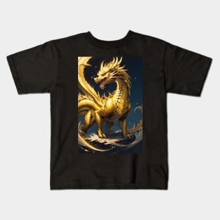 Cool golden dragon Kids T-Shirt